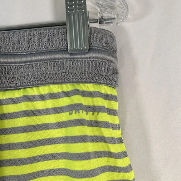 Nike Running Shorts Women's Medium Yellow Striped Elastic Waist Dri-Fit Lined - Picture 6 of 8